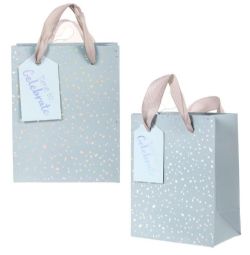 SAC CADEAU MINI - GRIS PAILLETÉ MAT ASST